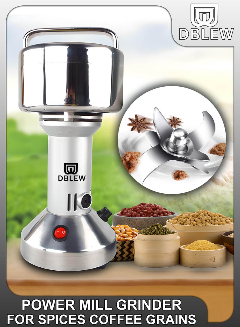 200 Grams Electric Grain Mill Powder Cereal Spice Superfine Dry Grinder Herb Flour Crusher Commercial Coffee Pulveriser Grain Household Portable Grinding Machine
