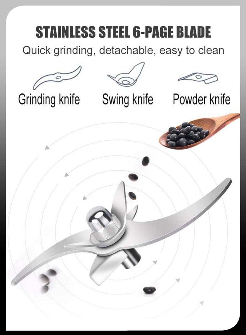 Electric 200 Grams Grain Mill Powder Cereal Spice Superfine Dry Grinder Herb Flour Crusher Commercial Coffee Pulveriser Grain Household Portable Grinding Machine