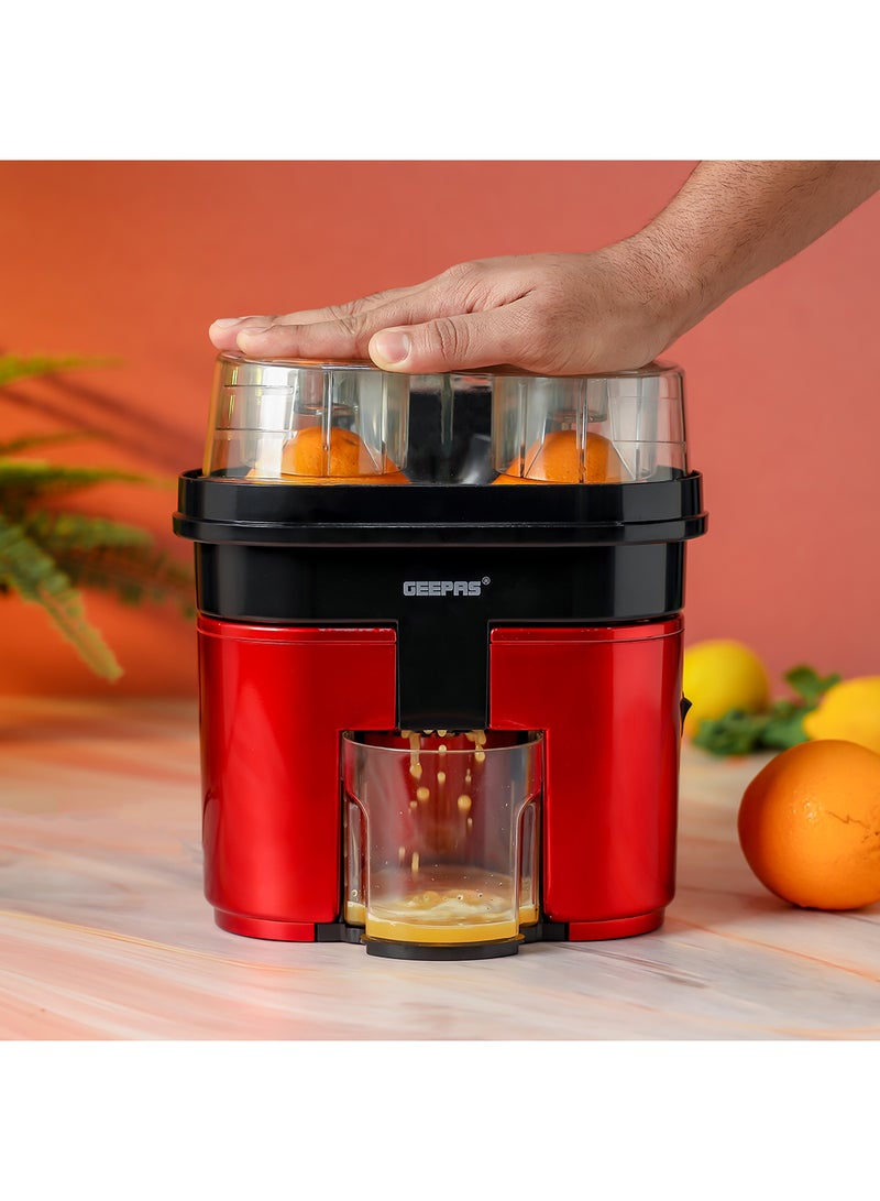 Double Squeezer Citrus Juicer | Electric Lemon Orange Fresh Juicers, With Anti-Drip Valve Citrus Fruits Squeezer, Quiet Motor BPA-Free, Updated Blades, Portable & Widely Application 90 W GCJ5347 Red/Clear/Black