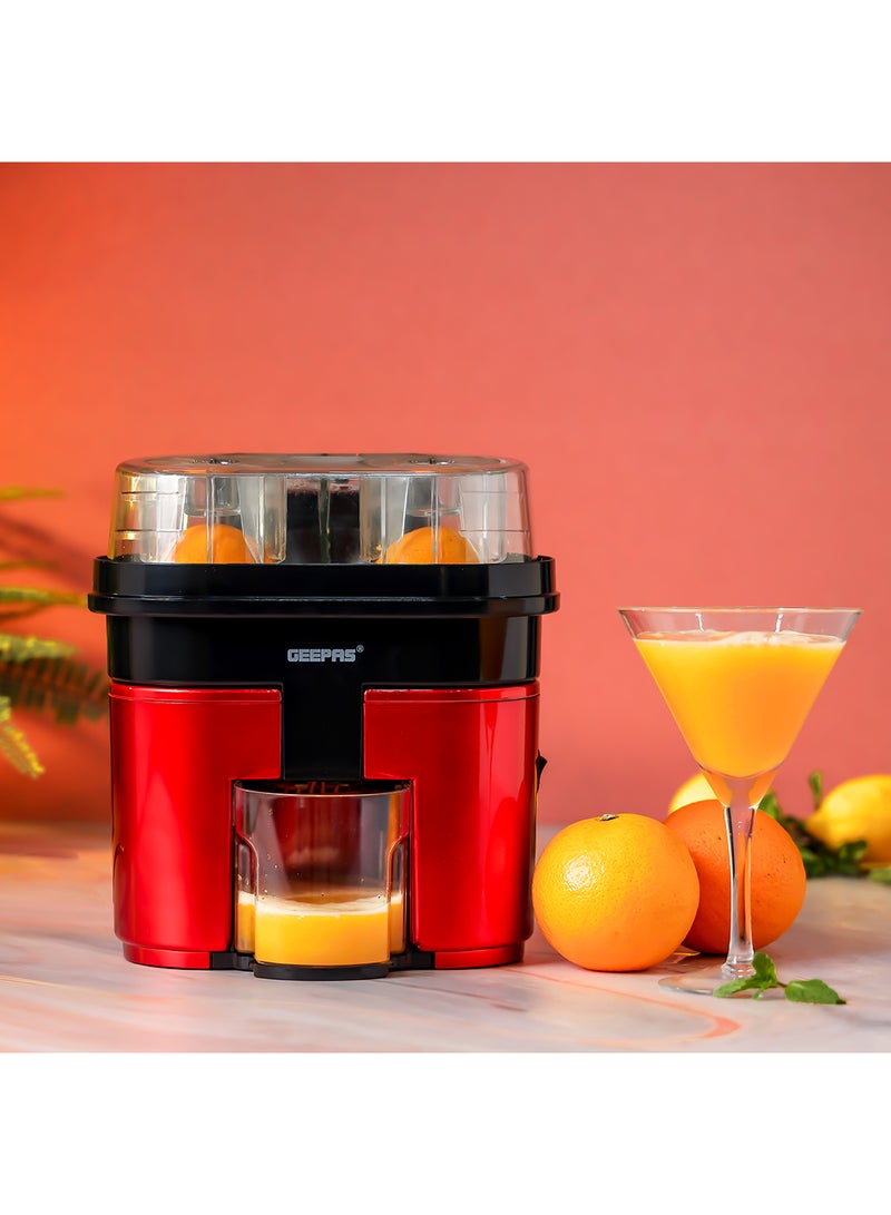 Double Squeezer Citrus Juicer | Electric Lemon Orange Fresh Juicers, With Anti-Drip Valve Citrus Fruits Squeezer, Quiet Motor BPA-Free, Updated Blades, Portable & Widely Application 90 W GCJ5347 Red/Clear/Black