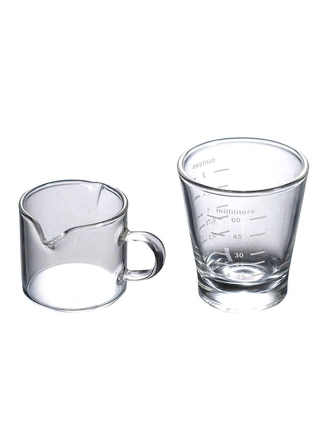 2-Piece Coffee Cup Set Clear 6x6.8centimeter