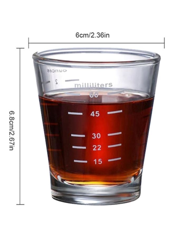 2-Piece Coffee Cup Set Clear 6x6.8centimeter