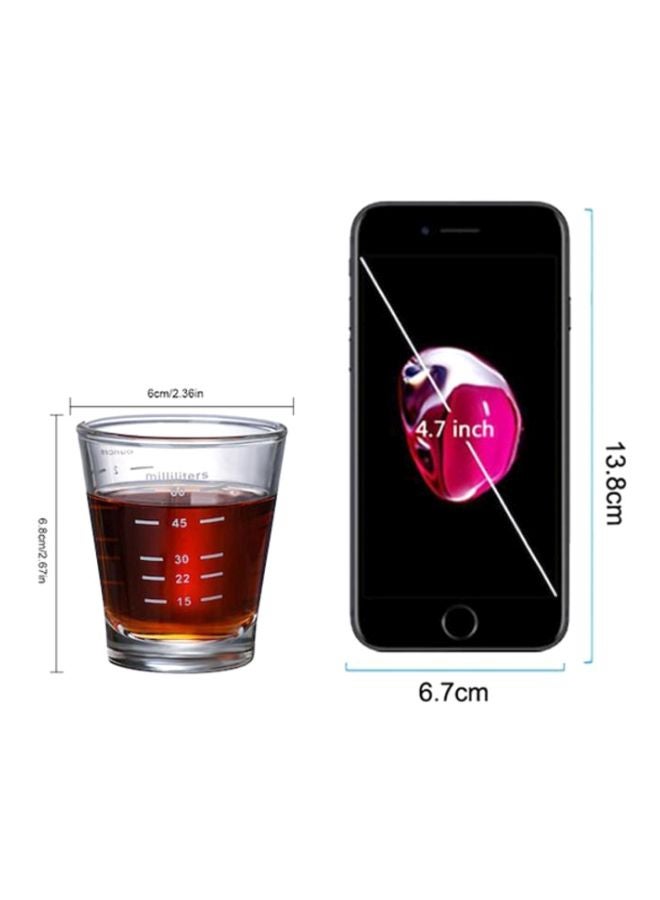 2-Piece Coffee Cup Set Clear 6x6.8centimeter