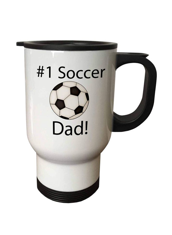 Soccer Ball With Dad Travel Mug Black/white