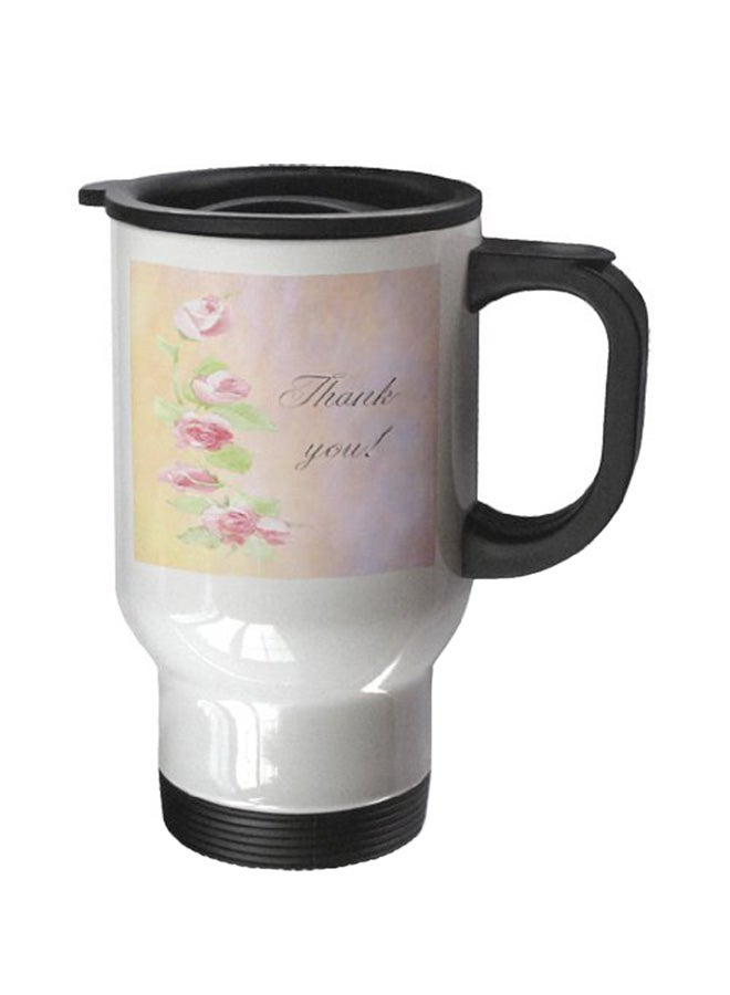 Painted Rose Travel Mug White