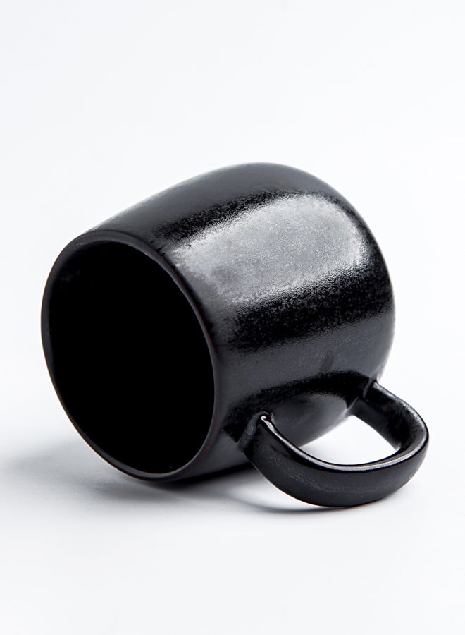 Ceramic Cup Of Kiln Changing Glaze Black 13.5x9x9cm