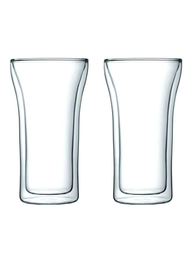 2-Piece Assam Double Wall Glass Set Clear 380ml