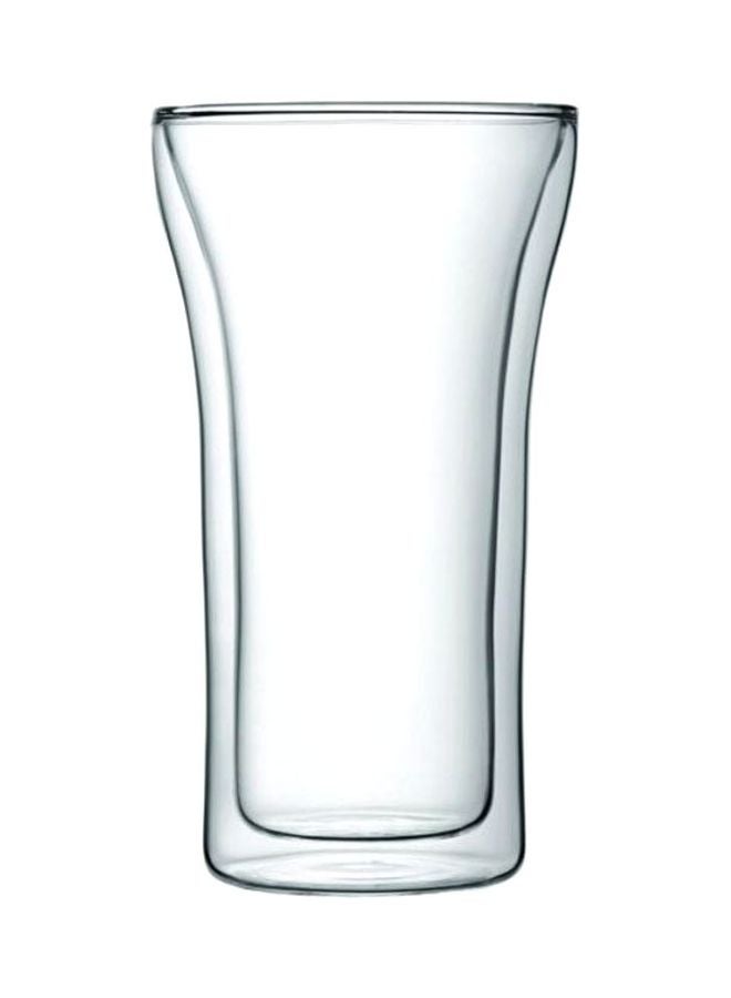2-Piece Assam Double Wall Glass Set Clear 380ml