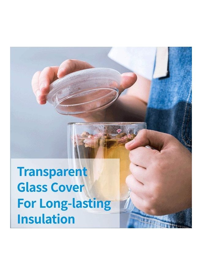 Double Walled Glass With Lid Clear 470ml
