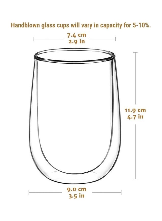 6-Piece Double Walled Coffee Cups Clear