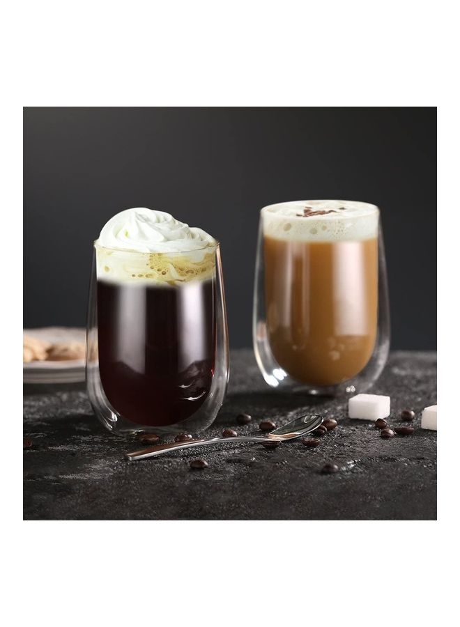 6-Piece Double Walled Coffee Cups Clear
