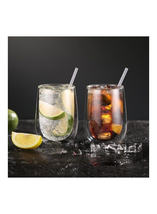 6-Piece Double Walled Coffee Cups Clear