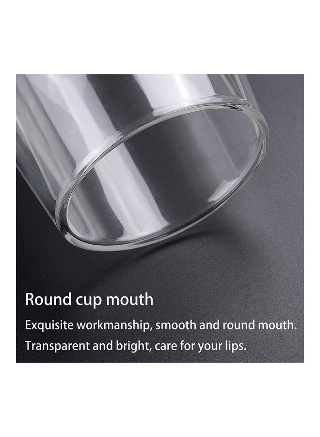 Set Of 2 Double Walled Insulated Glass Mugs Clear 400mm