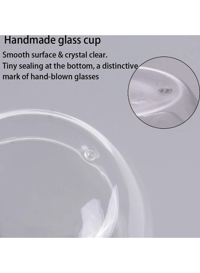 Set Of 2 Double Walled Insulated Glass Mugs Clear 400mm