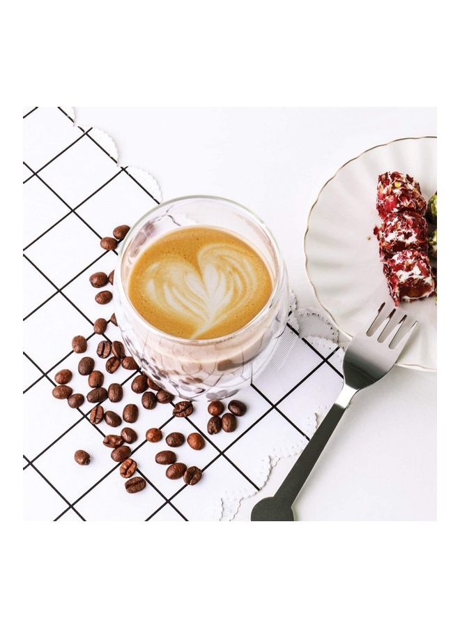 Set of 4 Double Wall Glass Coffee Cups multicolour 350mm