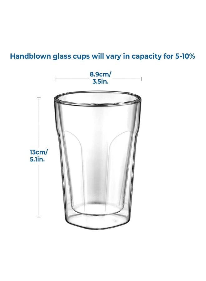 2 piece Double Walled Coffee Glasses Mugs multicolour