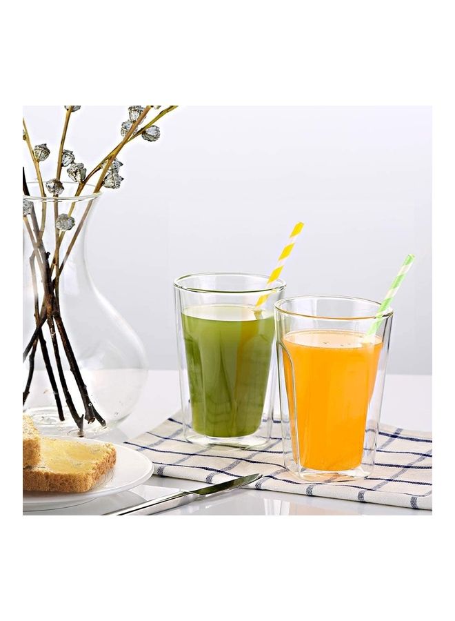 2 piece Double Walled Coffee Glasses Mugs multicolour