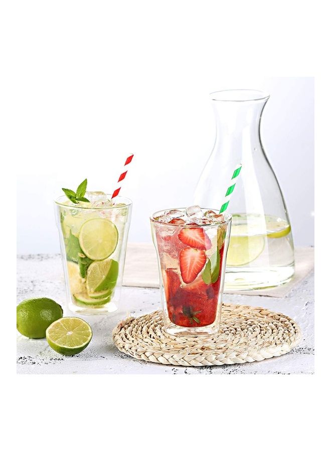2 piece Double Walled Coffee Glasses Mugs multicolour