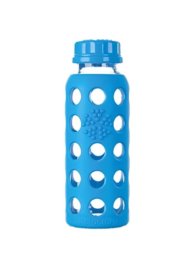 Glass Baby Bottle With Protective Silicone Sleeve Blue/White/Clear