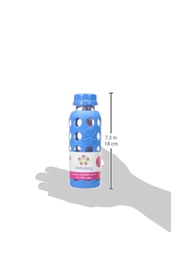 Glass Baby Bottle With Protective Silicone Sleeve Blue/White/Clear