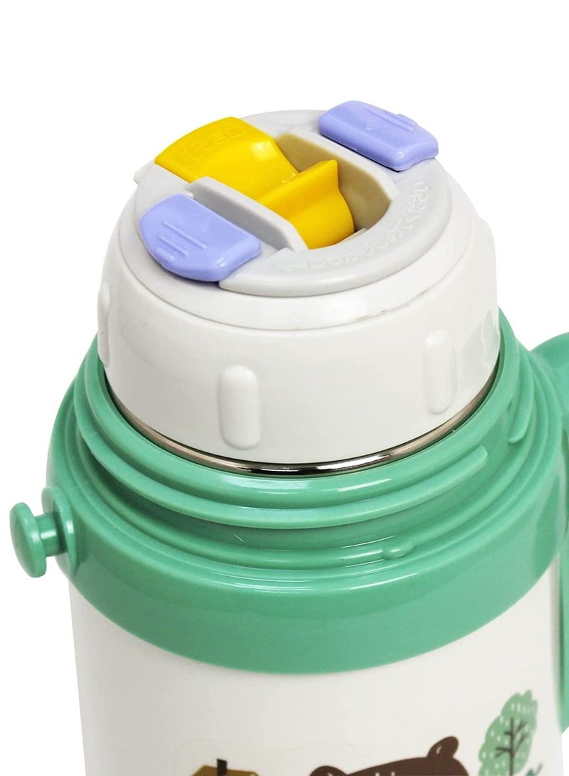 Water Bottle Stainless Steel Kids Vacuum Bottle 450ml Green