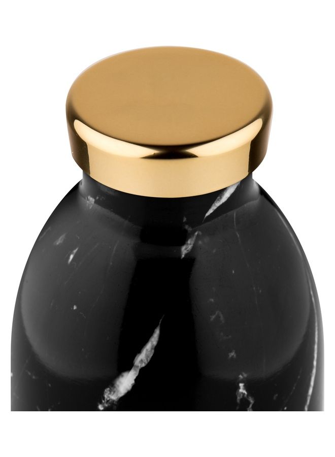 Marble Print Clima Double Walled Insulated Stainless Steel Water Bottle Black 7.3 x 15cm