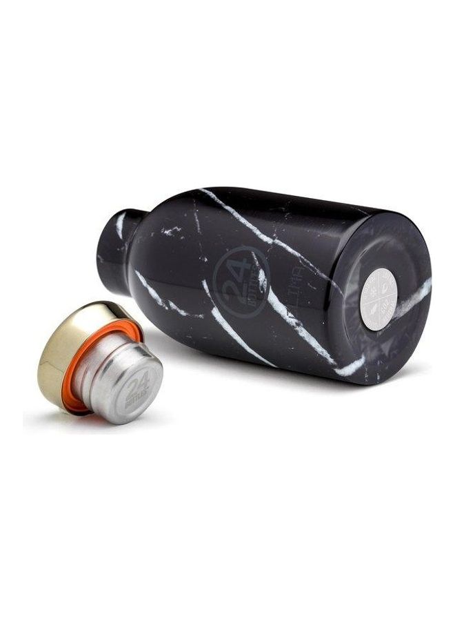 Marble Print Clima Double Walled Insulated Stainless Steel Water Bottle Black 7.3 x 15cm