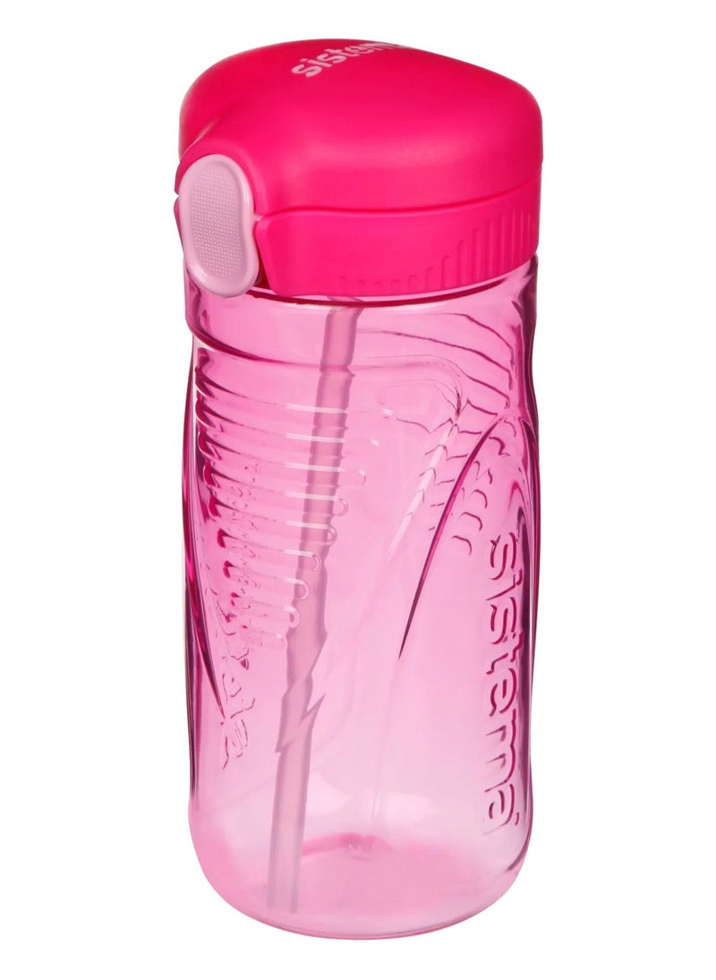 Sistema 520ml Tritan Quick Flip Water Bottle Pink : Hydration - Leak-proof - Portable - Sports Bottle - BPA-free Pink