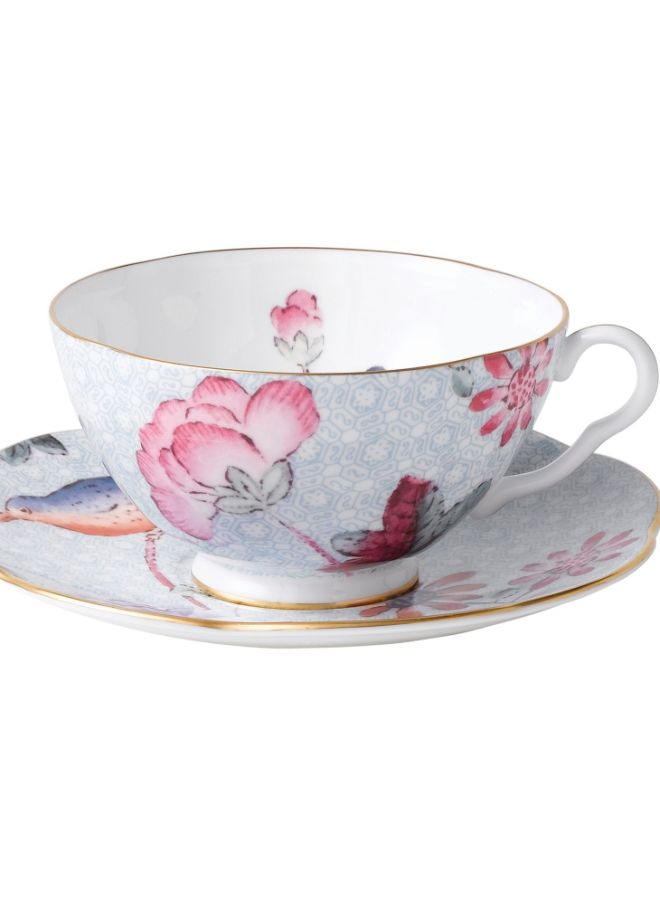 Harlequin Cuckoo Design Cup And Saucer Multicolour 1 x 1 x 1inch