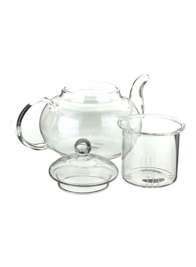 13-Piece Heat-resistant Glass Tea Pot Infuser Set Red/Clear