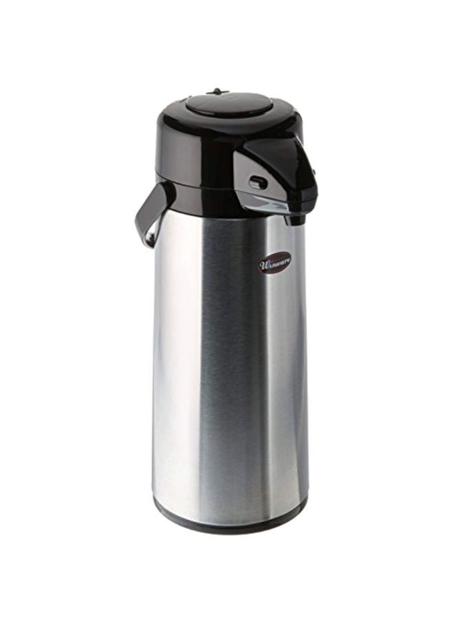 Glass Lined Airpot With Push Button Silver/Black