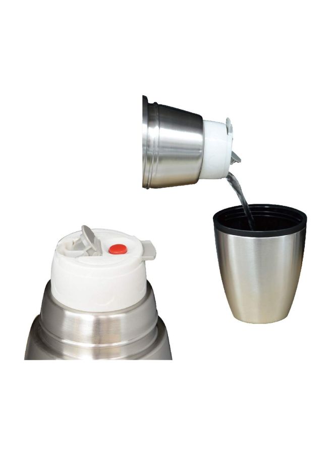 Stainless Steel Flask With Removable Cup Silver/Black