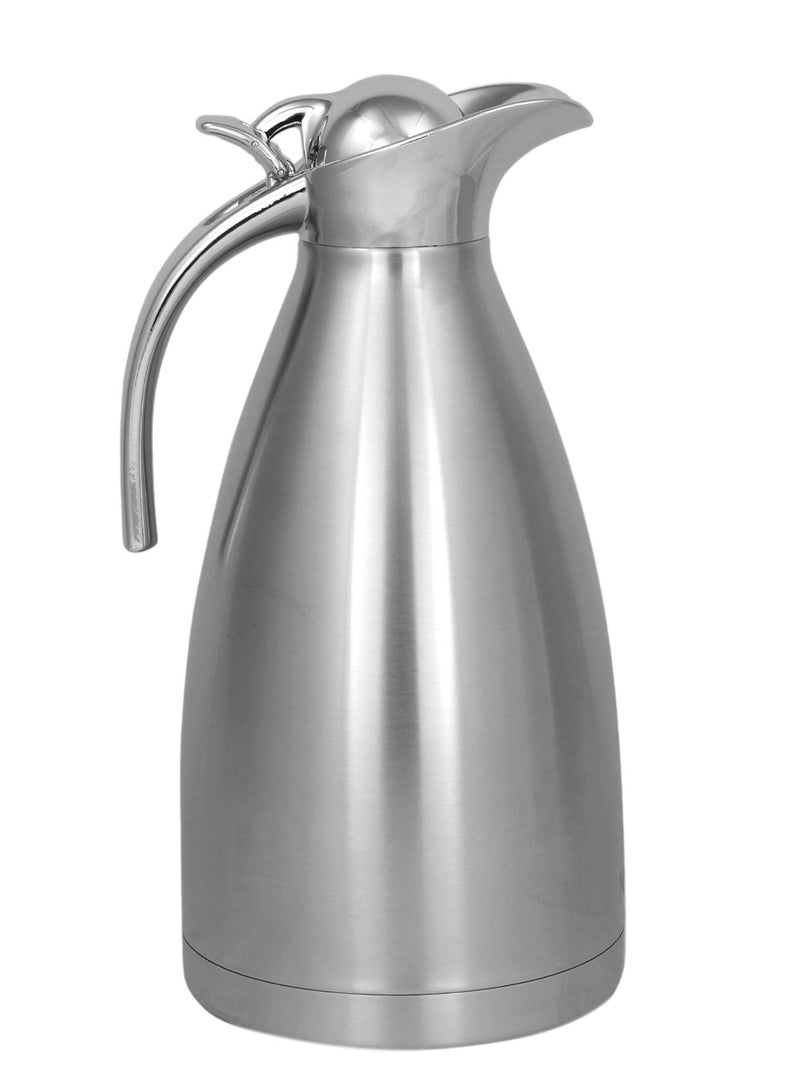 Nessan 1.5 Liter Thermal Coffee Carafe Jugs, Double Walled Vacuum Insulated Flask 12 Hours Heat Retention Jug for Coffee, Tea, & Milk - Stainless Steel