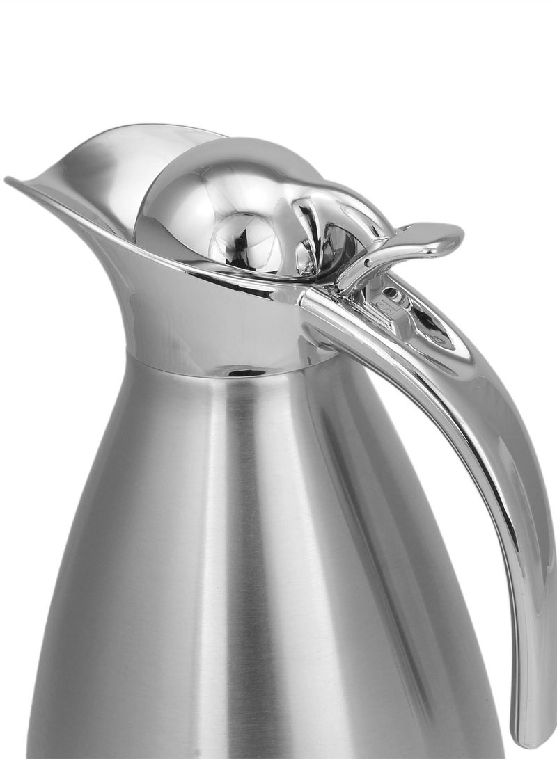 Nessan 1.5 Liter Thermal Coffee Carafe Jugs, Double Walled Vacuum Insulated Flask 12 Hours Heat Retention Jug for Coffee, Tea, & Milk - Stainless Steel