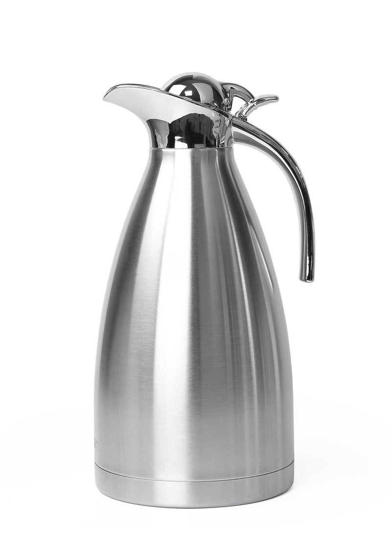 Nessan 1.5 Liter Thermal Coffee Carafe Jugs, Double Walled Vacuum Insulated Flask 12 Hours Heat Retention Jug for Coffee, Tea, & Milk - Stainless Steel