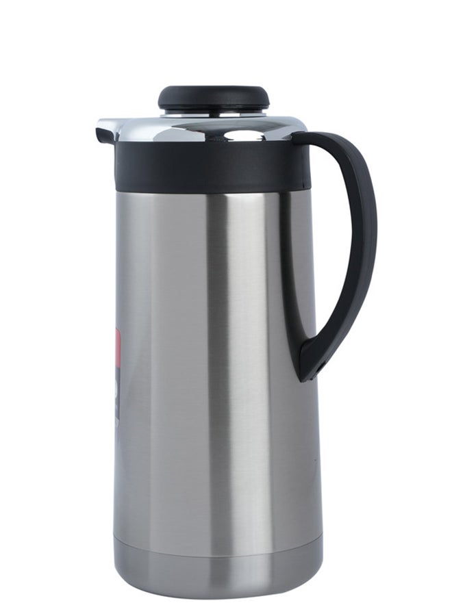 1.5L Vacuum Flask  for Hot And Cold Beverages  High Quality Stainless Steel Body with Double Wall Insulation  Unbreakable Flasks with Big Mouth for Daily Use  Portable Friendly SVF-1500 Silver/Black 1.5Liters