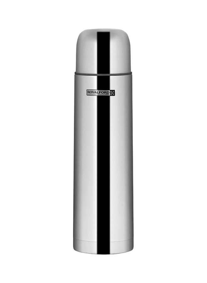 Stainless Steel Vacuum Bottle Sweat Free Leakproof Dishwasher Safe Water Bottle Silver 1Liters