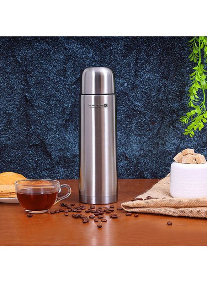 Stainless Steel Vacuum Bottle Sweat Free Leakproof Dishwasher Safe Water Bottle Silver 1Liters