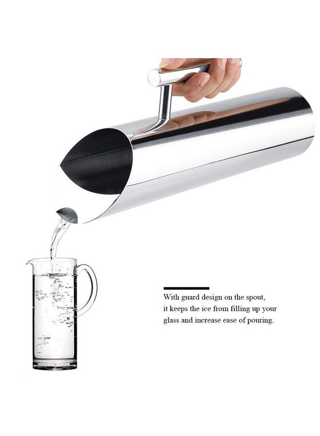 Stainless Steel Water Pitcher Jug With Ice Guard Cold Drinking Pitcher Home Hotel Serving Tool(2L)