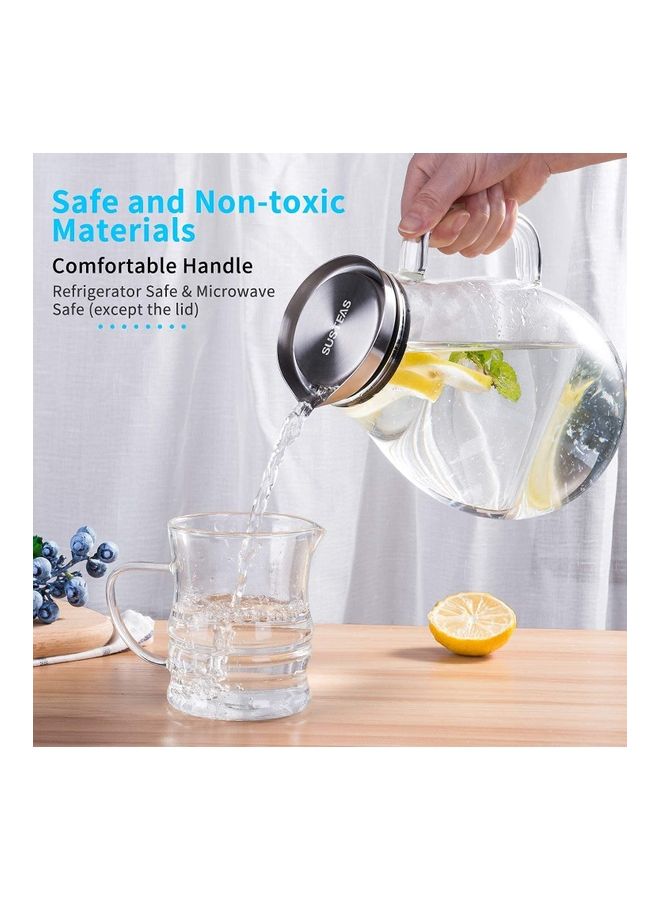 Glass Jug With Lid Clear