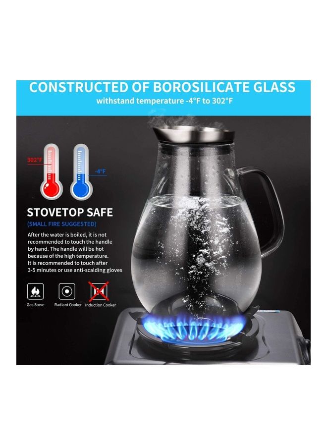 Glass Jug With Lid Clear
