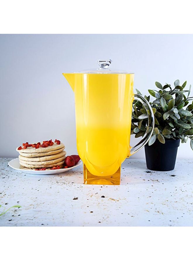 Acrylic Jug With Lid Yellow/Clear 162X302X158 Millimeter Assorted Colour 2.2Liters