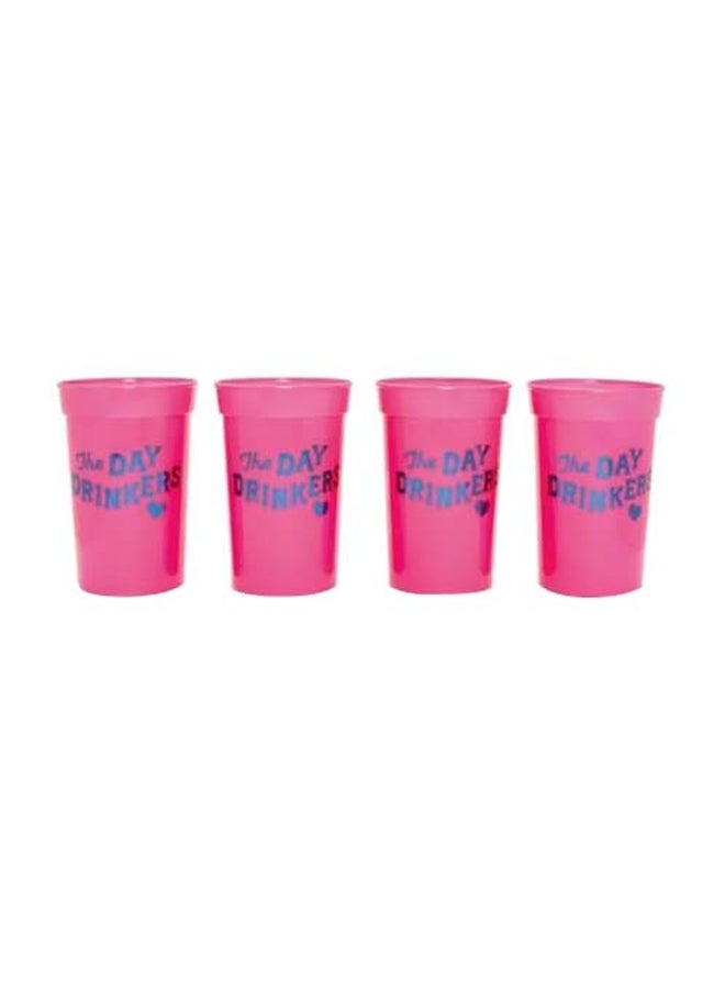 10-Piece Printed Beverage Set Pink/Blue 4.875x3.125inch