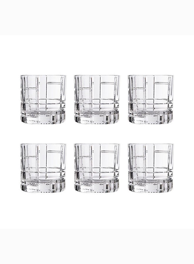 Ocean 6 Piece Trazes Future Double Rock Glass Set 350 ml Modern Glass Glassware Set For Kitchen Premium Barware Cocktail Glasses