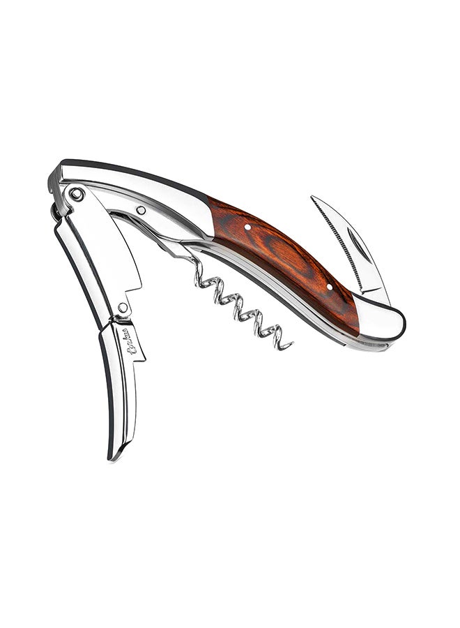 Executive Corkscrew With Wine Opener Brown/Silver 5.5 x 1.5 x 0.7inch