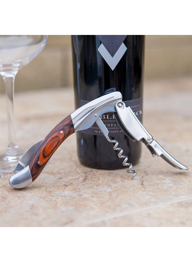Executive Corkscrew With Wine Opener Brown/Silver 5.5 x 1.5 x 0.7inch