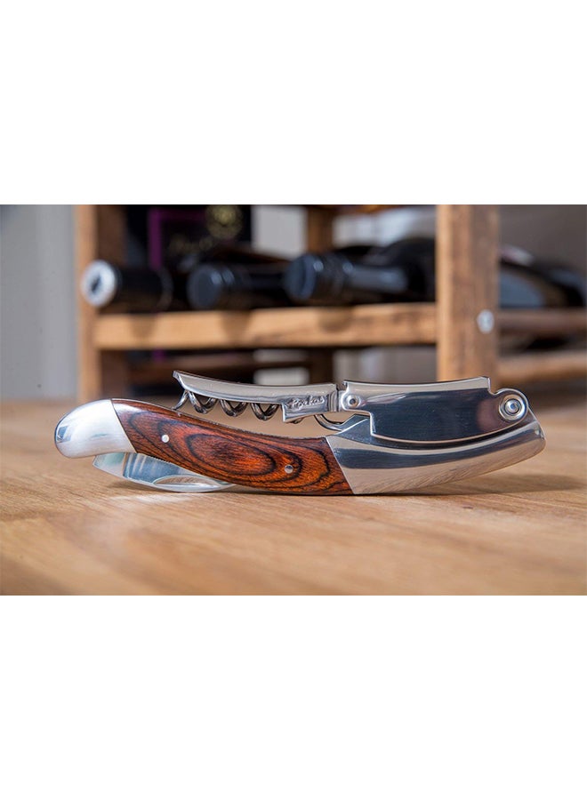 Executive Corkscrew With Wine Opener Brown/Silver 5.5 x 1.5 x 0.7inch