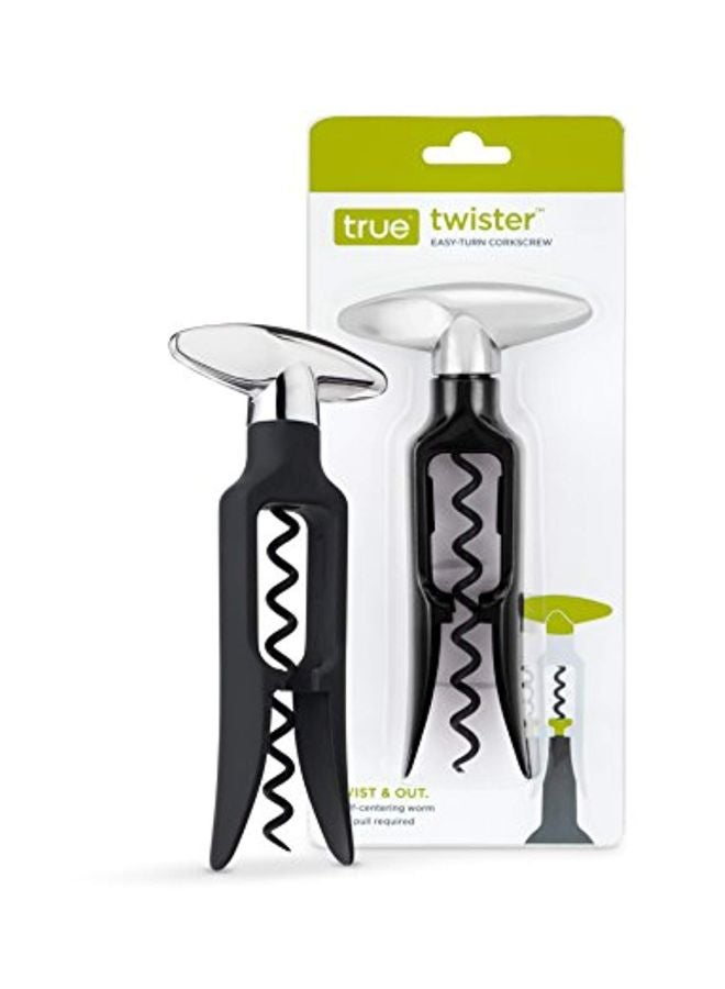 Easy-Turn Cork Screw Opener Black/Silver 4x1x5inch
