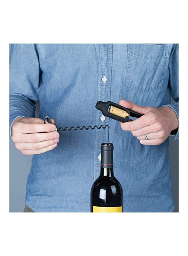 Easy-Turn Cork Screw Opener Black/Silver 4x1x5inch