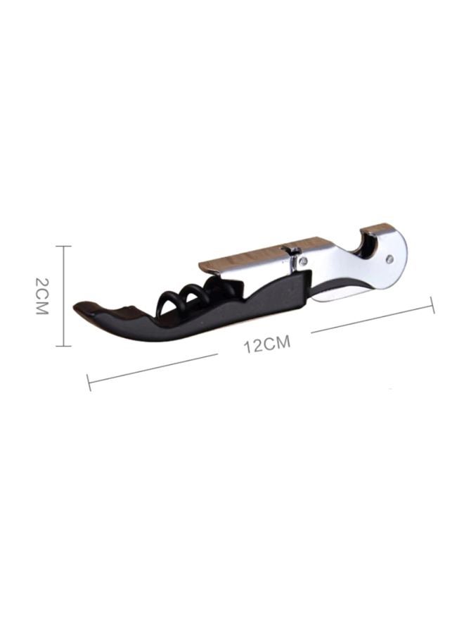 Stainless Steel Bottle Opener Silver/Black 12.1x2centimeter